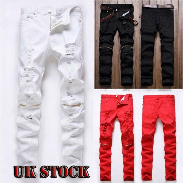 

men's slim fit urban straight leg trousers casual pencil denim cargo pants1, Black