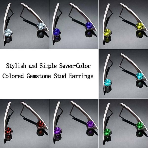 

stud 2 pcs/set female earrings personality colored crystal geometric silver color long earring set fashion lady party jewelry, Golden;silver