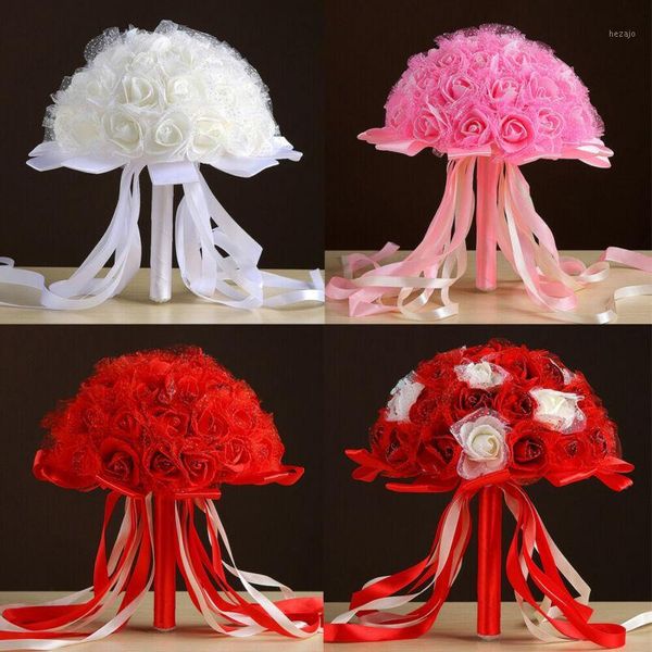 

very charming pe foam flowers artificial rose flowers bride bouquet wedding home decor scrapbooking diy supplies1