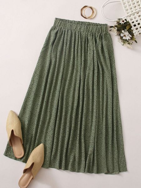 

dalmatian print flared midi skirt r9lp#, Black