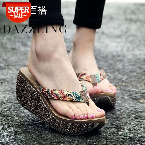

ladies slippers women sandal wedge flip flops slides summer heel female+shoes beach holiday platform sandalias(in stock) #na0g, Black
