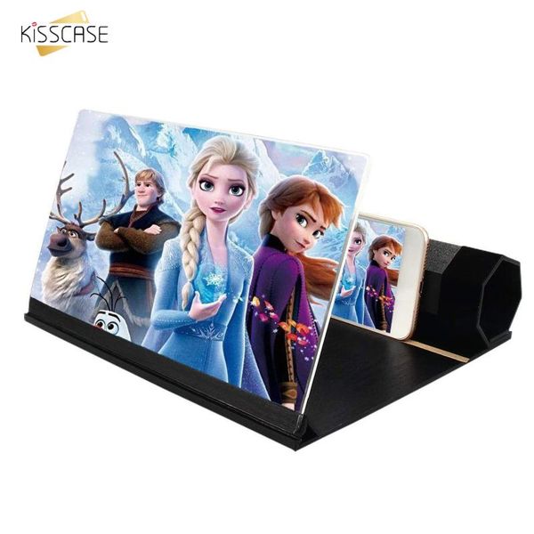 

kisscase телефона держатель 3d экран лупа увеличить видео для складного изогнутого усиливающего проектора