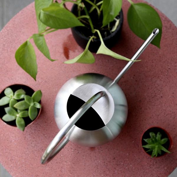 

1l stainless steel watering can garden flower plants long mouth sprinkling pot p0re