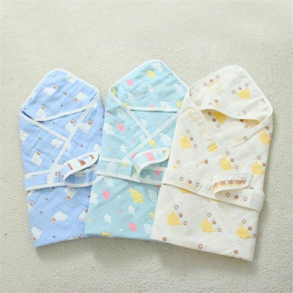 

baby blanket infant muslin cotton breathable envelop swaddle wrap blankets for newborn baby hooded sleepsack blankets sleeping b1