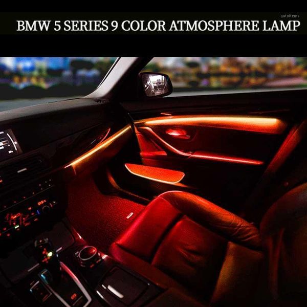 

four interior doors panel+ control led decorative trims lights atmosphere light with 3/9 colors for 5 series f10/f11/f181