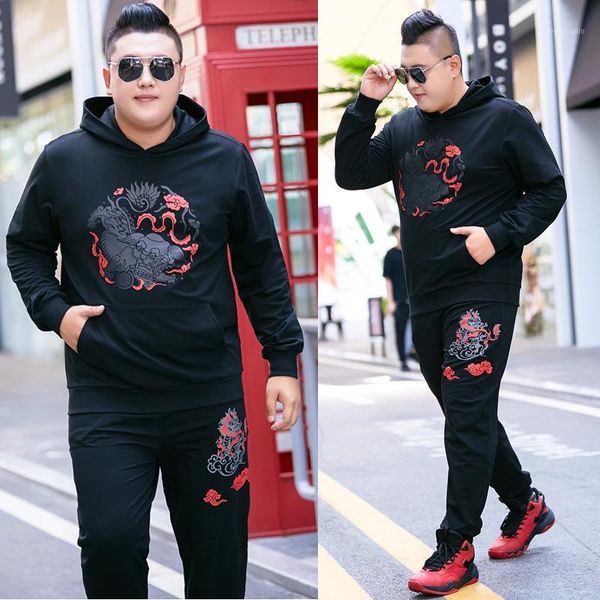 

boutique fall 2020 new wei garment pants suit men loose fertilizer plus-size fatty kirin sets printed blouse1, Gray