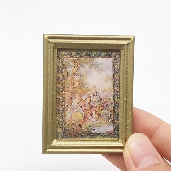 

1: 12 mini doll house living room wall decoration picture frame handmade design crsm