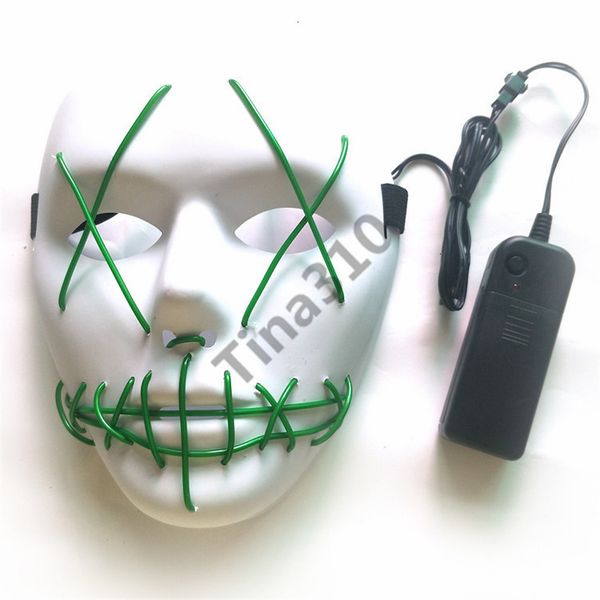 

ghost led halloween 9 colors the purge movie wire glowing masquerade full face masks costumes party mask gift 60pcs t1i980
