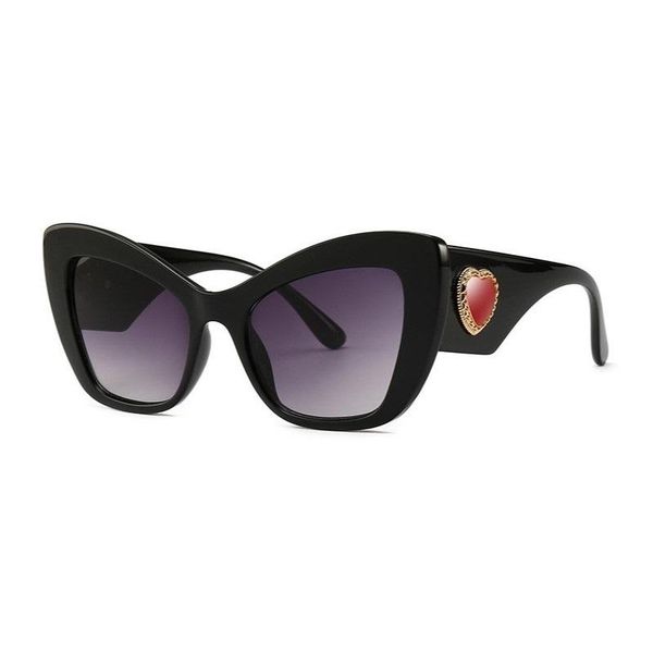 

2020 new oversize cateye sunglasses ladies luxury fashion sun glasses heart emblem designer eyewear, White;black