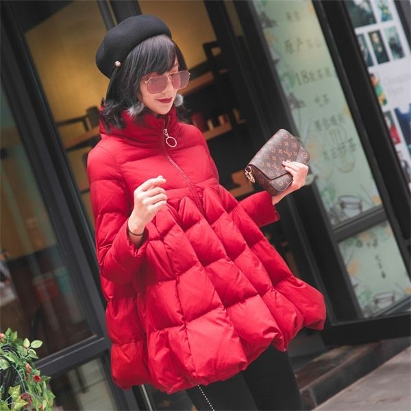 

womens winter duck down jacket cloak thickening and fattening female coat casual style 4xl 5xl 6xl 7xl black red navy c1204