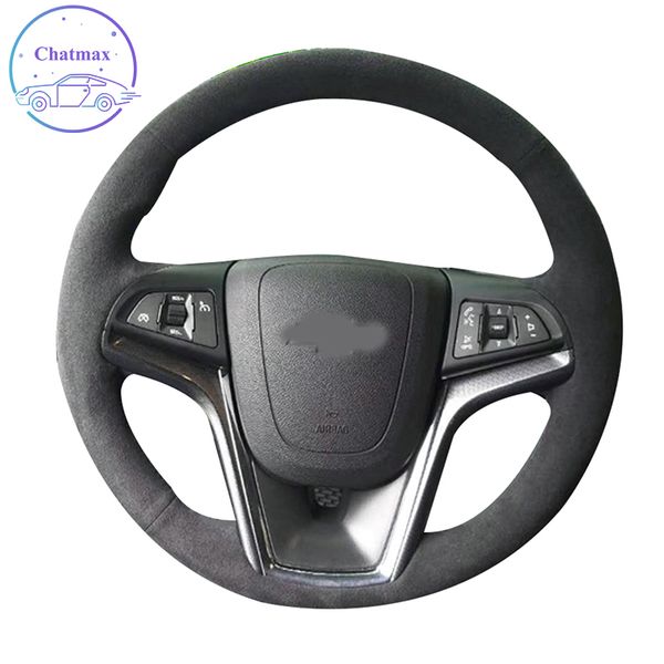 

diy private custom car steering wheel cover for chevrolet malibu 2011-2014 volt 2011-2015 hand sewing suede leather holder decoration