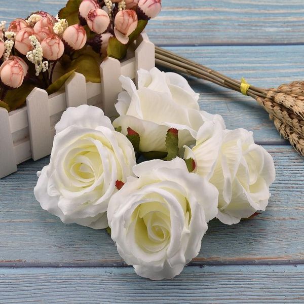 

30pcs 7cm artificial pink rose silk flower heads for wedding decoration diy wreath gift box scrapbooking craft fake bbywle
