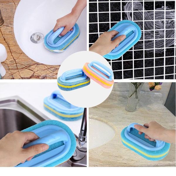 

bathroom toilet kitchen cleaning kitchen glass wall cleaning bath brush plastic handle sponge bat bbyzju