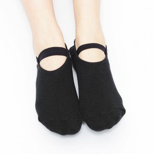 

sports socks custom bandage no-slip cotton for women round head backless hemming comfortable and breathable styleyoga1, Black