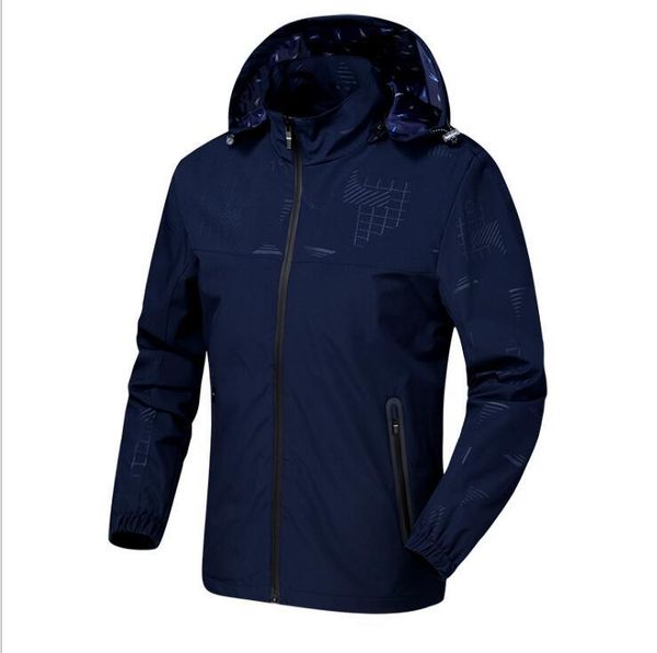 

2021 new men waterproof hooded breathable jacket spring autumn windbreaker male clothing o77c, White;black