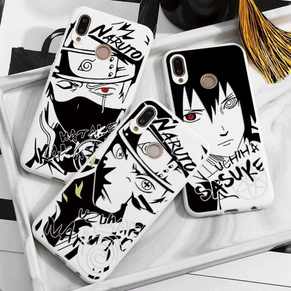 

1dwsasuke animation naruto white tpu case huawei p20 p30 p40 mate 10 20 30 pro p10 p8 p9 lite e p smart 2019 silicone set