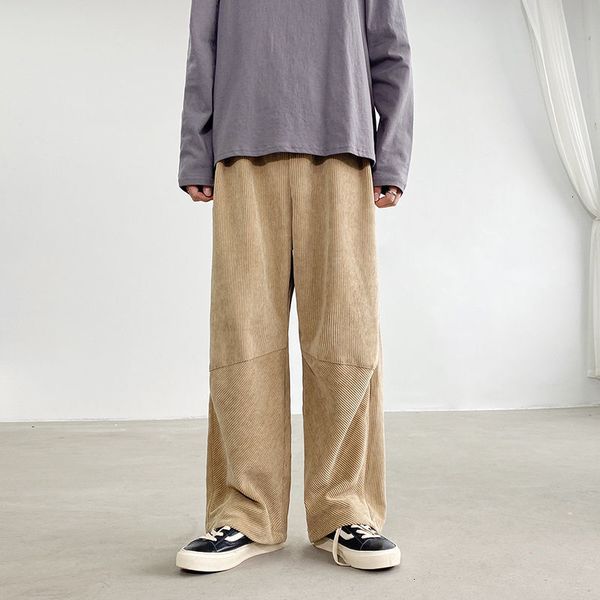 

2021 men's trousers autumn new straight long pants fashion male youth wear um7o, Black