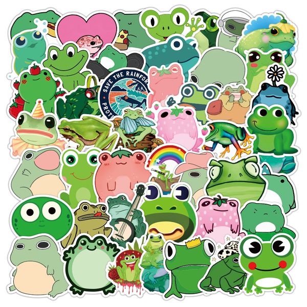 

50 pcs/lot wholesale ale cartoon cute frog graffiti sticker cute stationery kids toys for car helmet refrigerator motorcycle phone trunk gui