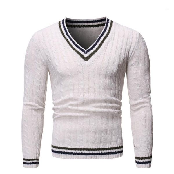 

jaycosin men's sweater fashion men casual v-neck pullover man autumn warm slim fit long sleeve shirt male sweaters knitted wool1, White;black