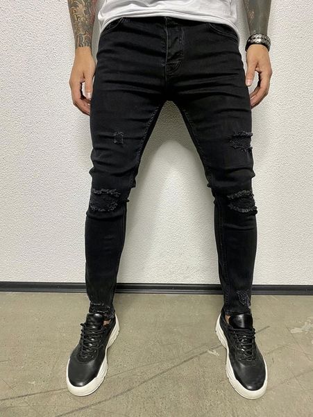 

men ripped frayed skinny jeans w9ek#, Blue