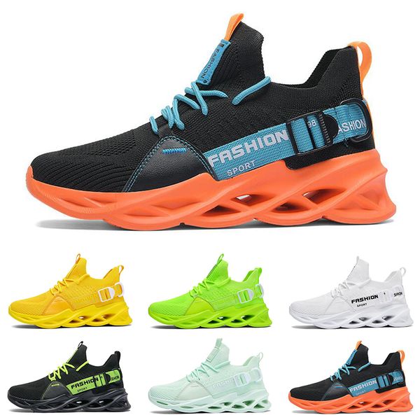 

men fashion running shoes breathable trainers black white green yellow lemon orange blue mens sports sneakers size 40-46