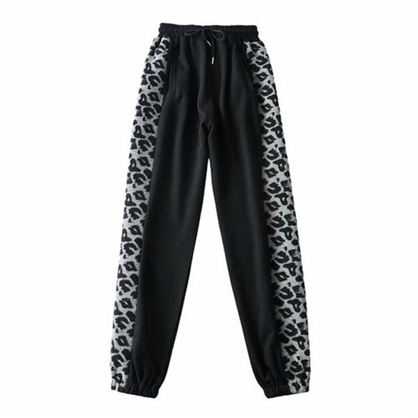 

2021 new street shooting american style ins wind print beam feet stitching color straight sports all-match panties women 4m0y, Black;white