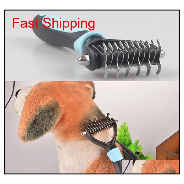 

pet stainless steel grooming tools double-sided knotted rake comb pet comb dog knotted comb knotting qylqec bdesports