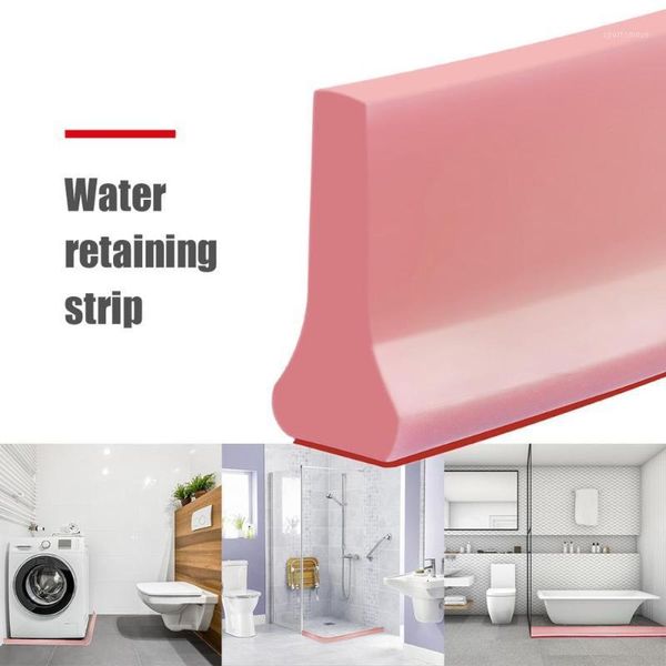 

bath accessory set home flexible design shower threshold water dam barrier and retention system 0.5/1/1.5/2/2.5m pink retaining strip1