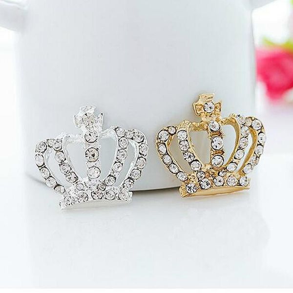 

hair accessories 10pcs fashion metal silver rhinestone crown flatback for wedding diy crafts kits yyy9343, Slivery;white
