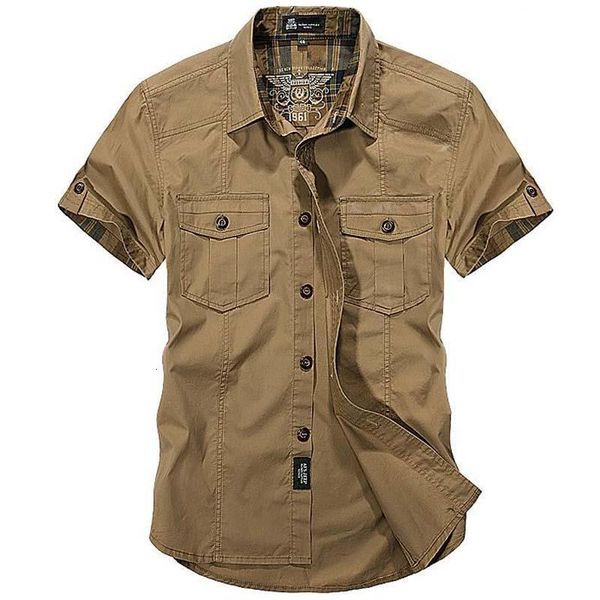 

new fashion cotton casual shirts summer mens shirts short sleeve turn-down collar military style male clothing plus size 4xl, White;black