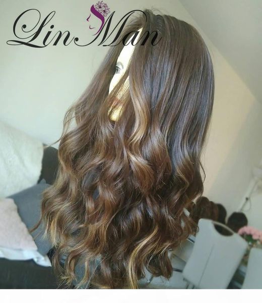 

lace wig hight honey color brazilian non-remy hair lace front human hair wigs baby hair wave wigs, Black;brown