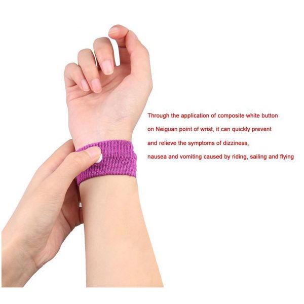 

1pair adjustable travel reusable wrist band anti nausea wristbands sickness car motion sea sh qylrpw, Black;red