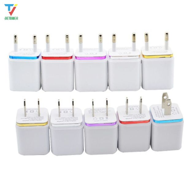 50 teile/los Bunte 2A + 1A UNS Stecker AC Power Adapter Home Trave Wand 2 port dual USB Ladegerät für iPhone 4 5 6 plus für Samsung HTC