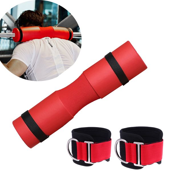 

barbell bar cover squat pad weight lifting shoulder protector ankle straps