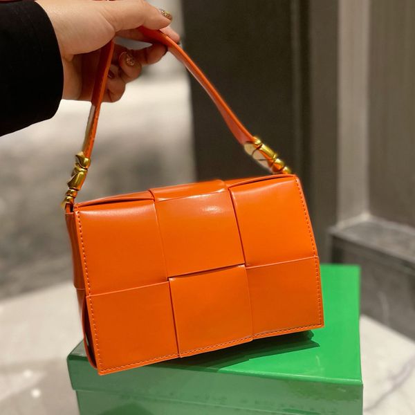 

2022crossbody bag handbag flap messenger shoulder bags plain genuine leather crochet weave hardware accessories plain high quali