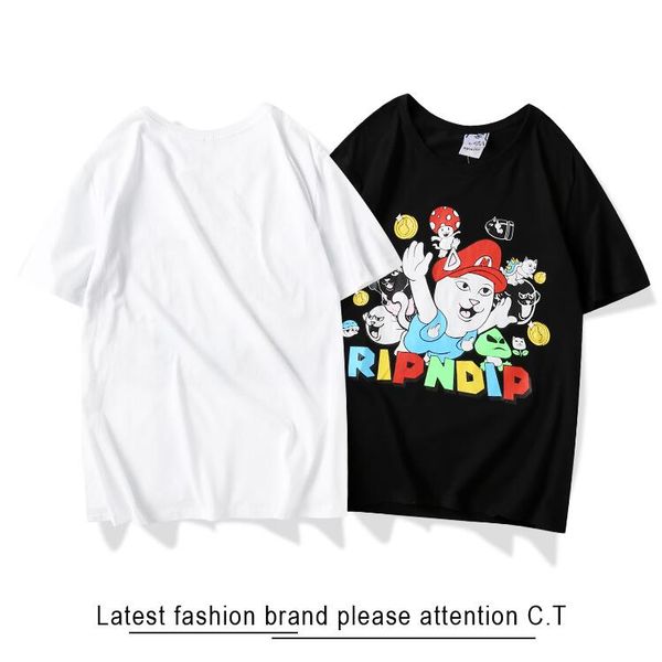 

ummer paris mens luxury clothing drill t-shirt diagonal letter print t shirt fashion r tshirts casu;40, White;black