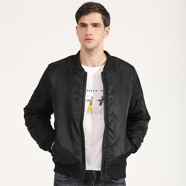 

new autumn and winter short men flying jacket light cotton jacket for men to keep warm cold man winter coats1, Black