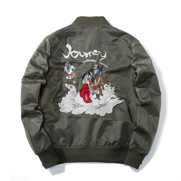 

2021 new autumn embroidered baseball from comics flight hoodie young couples chinese jacket z7g4 kd27, Black;brown