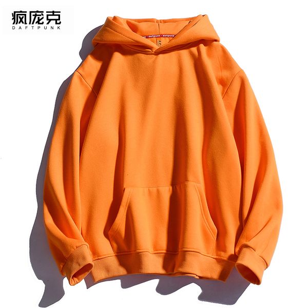 

orange high street plush hoodie tide brand coast coast harajuku trend men's fatting plus размер свитер мужчины и женщины, Blue