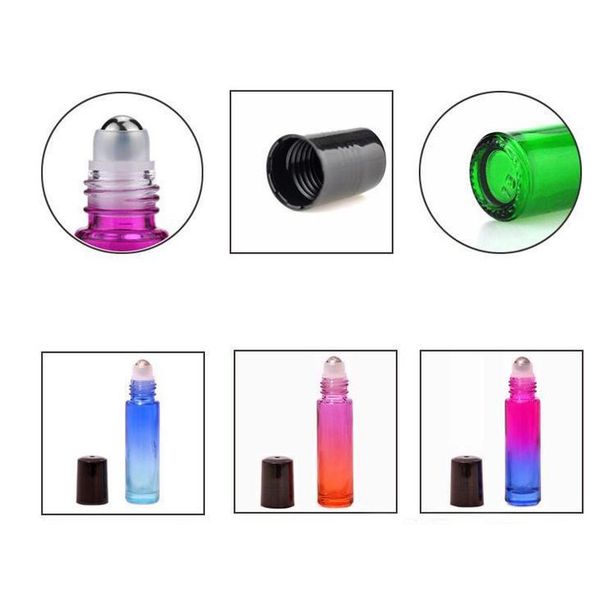 

10ml glass roll on bottles gradient color roller bottles with stainless steel balls roll-on bottle perfect wmtrga item_home