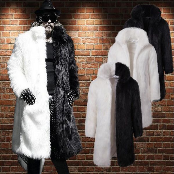 

men's fur & faux autumn mink leather jacket mens winter thicken warm coat men slim jackets jaqueta de couro black white m - 3xl