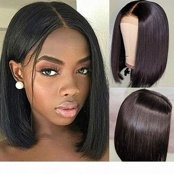 

popular straight bob lace front wig full lace human hair wigs natural color human hair unprocessed peruvian malaysian indian remy hair wigs, Black;brown