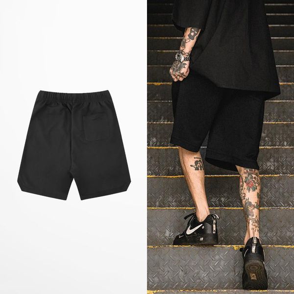 

high street dark souls joggers shorts men black grey color slit men's shorts streetwear tide brand hip hop mens sweat, White;black