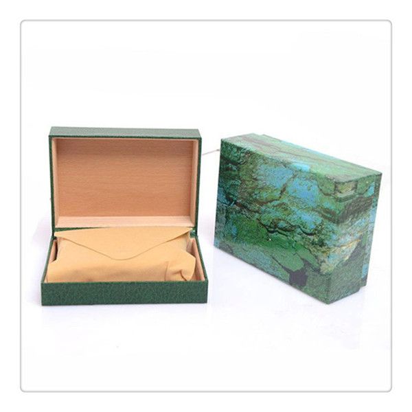 

brand luxury watch mens for rolex watch box original inner outer womans watches boxes men wristwatch green box booklet card, Black;blue