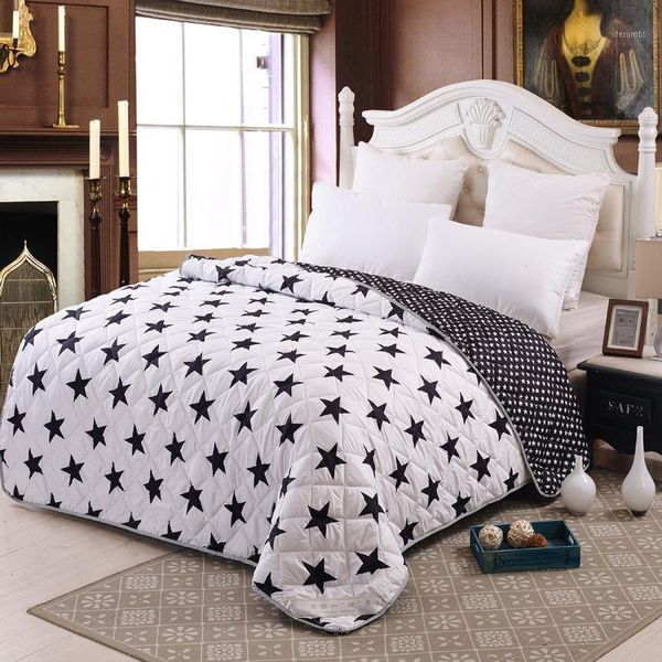 

100% microfiber fabric quilts/comforter black and white star printed duvets51