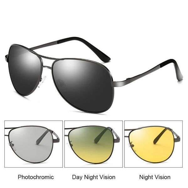 

sunglasses kanffod vintage pilot pochromic 2021 men women polarized fishing driving discolour sun glasses male temple goggles, White;black
