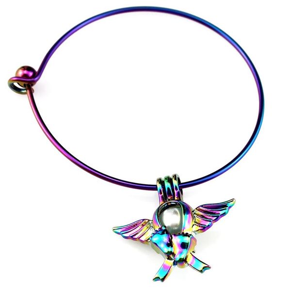 

радуга цвет браслет браслет выбирает жемчужную клетку братья ангела подвеска ангела b-c697 радужный цвет jllkmu, Silver