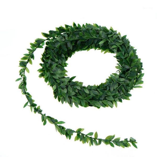 

1/pc new arrival 7.5m artificial green flower nylon iron wire leaves rattan diy wreath accessory for wedding decoration gifts1