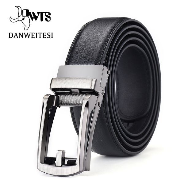 

dwts]cow genuine leather men's belt cowhide strap for male automatic buckle belts for men alloy buckle belt 201120, Black;brown