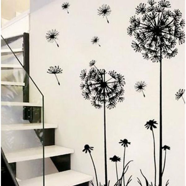 

black dandelion sitting room bedroom wall stickers household adornment wall stickers on wmtyzv